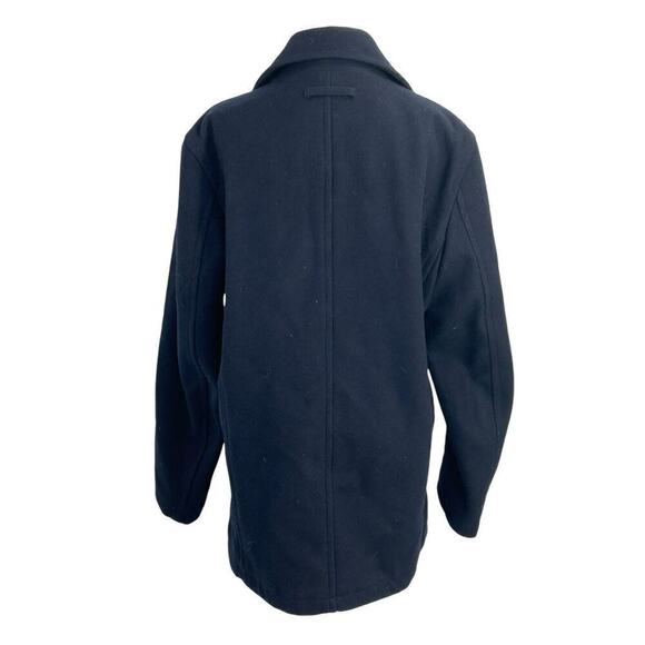 Tommy Hilfiger Men’s Double Breasted Wool Blend Pea Coat Navy Blue Small Flaw - Picture 2 of 14